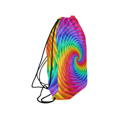 Psychedelic Rainbow Spiral Medium Drawstring Bag Model 1604 (Twin Sides) 13.8"(W) * 18.1"(H)