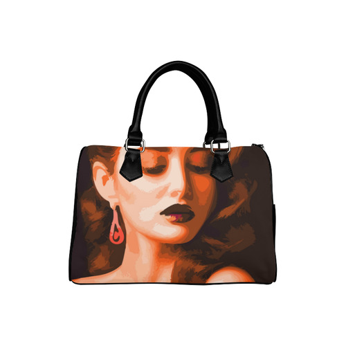 Beautiful Woman Portrait Boston Handbag (Model 1621)