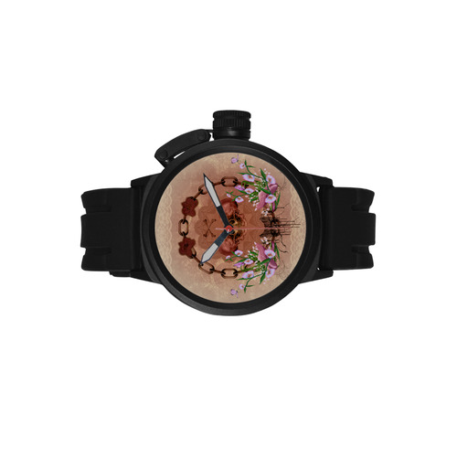 Awesome skulls with flowres Men's Sports Watch(Model 309)