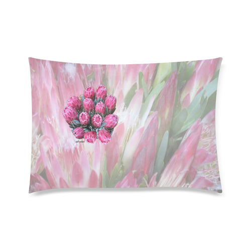 pink ice protea L Custom Zippered Pillow Case 20"x30" (one side)