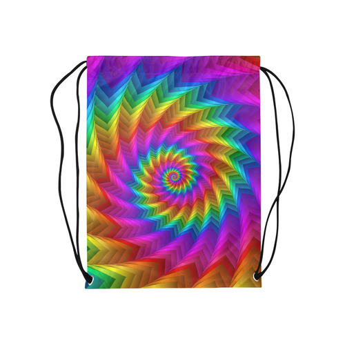 Psychedelic Rainbow Spiral Medium Drawstring Bag Model 1604 (Twin Sides) 13.8"(W) * 18.1"(H)