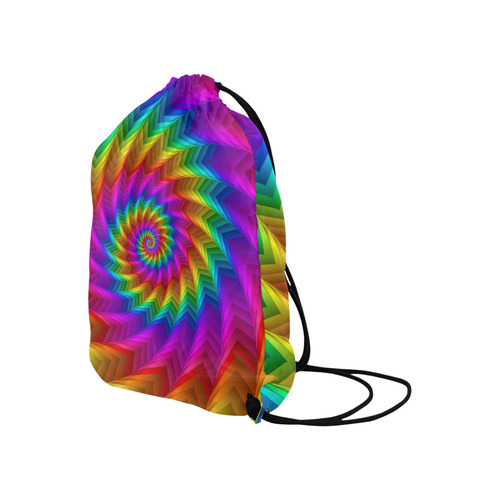 Psychedelic Rainbow Spiral Large Drawstring Bag Model 1604 (Twin Sides)  16.5"(W) * 19.3"(H)