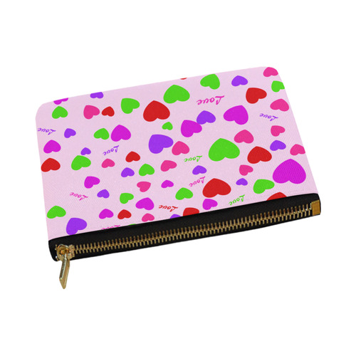 Love And Hearts Pink Carry-All Pouch 12.5''x8.5''