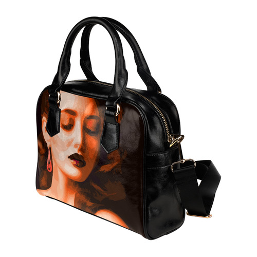 Beautiful Woman Portrait Shoulder Handbag (Model 1634)