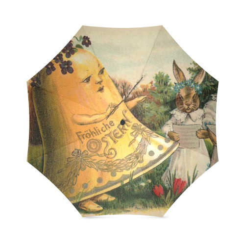 Happy Easter Vintage German Bunny Chorus Foldable Umbrella (Model U01)