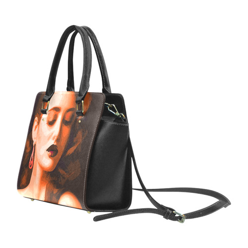 Beautiful Woman Portrait Classic Shoulder Handbag (Model 1653)