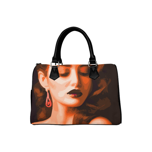 Beautiful Woman Portrait Boston Handbag (Model 1621)