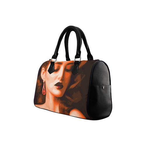 Beautiful Woman Portrait Boston Handbag (Model 1621)