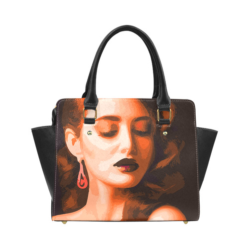 Beautiful Woman Portrait Classic Shoulder Handbag (Model 1653)