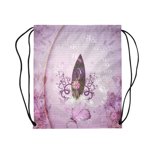 Sport, surfing in purple colors Large Drawstring Bag Model 1604 (Twin Sides)  16.5"(W) * 19.3"(H)