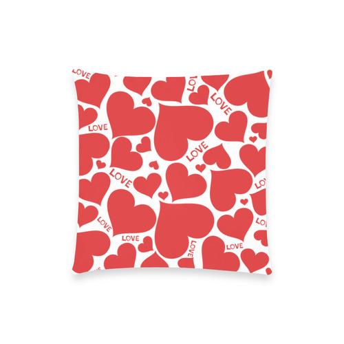 hearts vector Custom  Pillow Case 18"x18" (one side) No Zipper