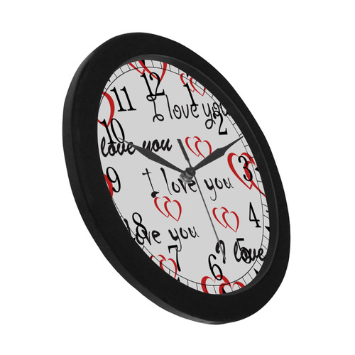 Cute Hearts Circular Plastic Wall clock