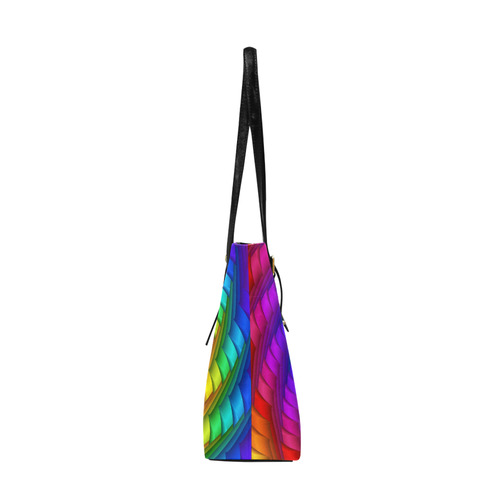 Psychedelic Rainbow Spiral Euramerican Tote Bag/Large (Model 1656)