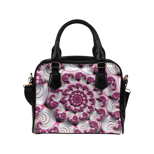 Pink Candy Divinity Fudge Fractal Art Shoulder Handbag (Model 1634)