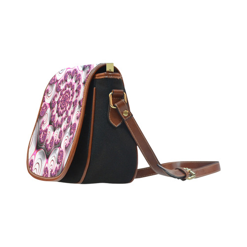 Pink Candy Divinity Fudge Fractal Art Saddle Bag/Small (Model 1649)(Flap Customization)