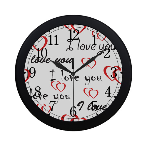 Cute Hearts Circular Plastic Wall clock