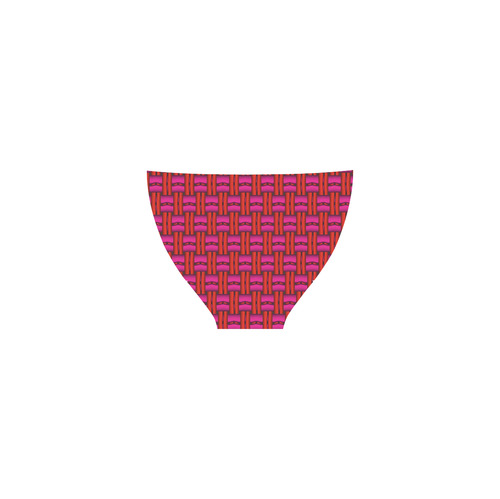 Red Pink Basket Weave Custom Bikini Swimsuit (Model S01)