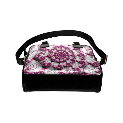 Pink Candy Divinity Fudge Fractal Art Shoulder Handbag (Model 1634)