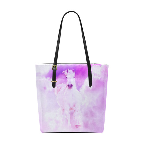 Romantic Pink Horse In The Sky Euramerican Tote Bag/Small (Model 1655)