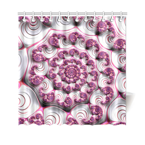 Pink Candy Divinity Fudge Fractal Art Shower Curtain 69"x70"