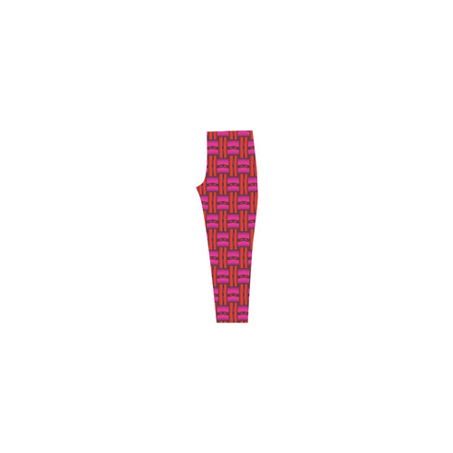 Red Pink Basket Weave Capri Legging (Model L02)