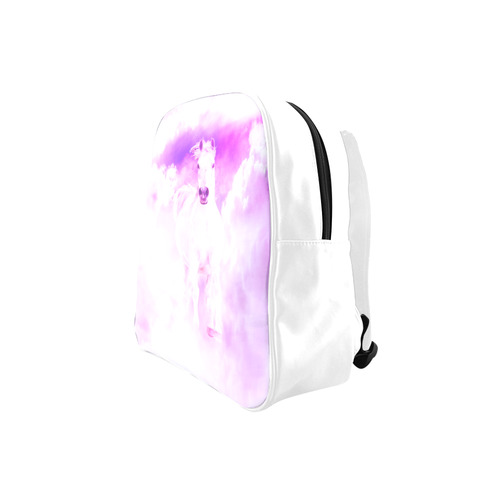 Romantic Pink Horse In The Sky School Backpack (Model 1601)(Small)