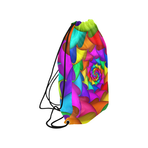 Psychedelic Rainbow Spiral Medium Drawstring Bag Model 1604 (Twin Sides) 13.8"(W) * 18.1"(H)