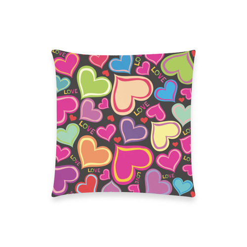 cute heart backgrounds Custom  Pillow Case 18"x18" (one side) No Zipper