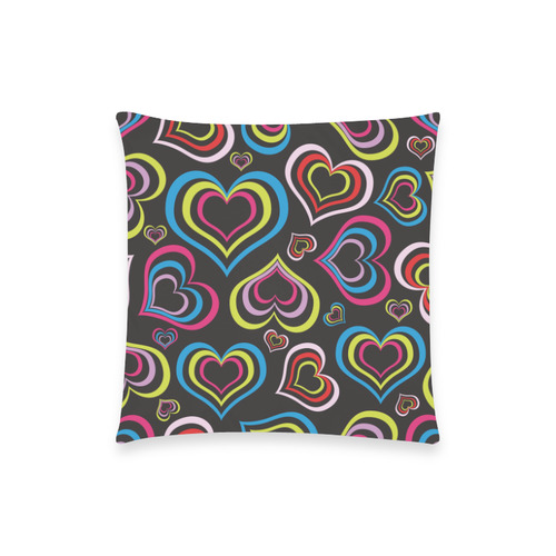 hearts gif Custom  Pillow Case 18"x18" (one side) No Zipper