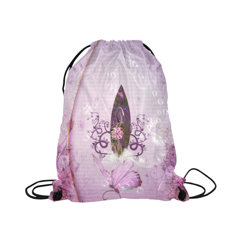 Sport, surfing in purple colors Large Drawstring Bag Model 1604 (Twin Sides)  16.5"(W) * 19.3"(H)