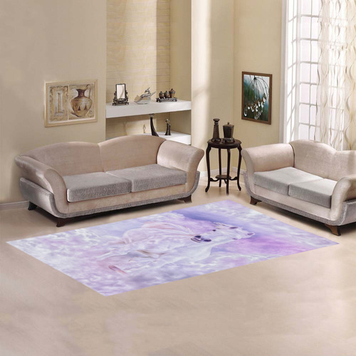 Romantic Horse Of Clouds Area Rug 7'x3'3''