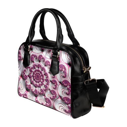 Pink Candy Divinity Fudge Fractal Art Shoulder Handbag (Model 1634)