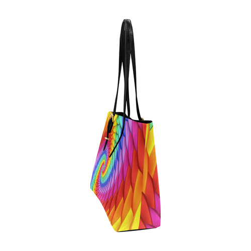 Psychedelic Rainbow Spiral Euramerican Tote Bag/Large (Model 1656)