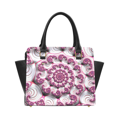 Pink Candy Divinity Fudge Fractal Art Classic Shoulder Handbag (Model 1653)