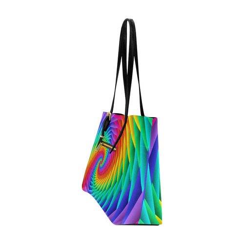 Psychedelic Rainbow Spiral Euramerican Tote Bag/Large (Model 1656)