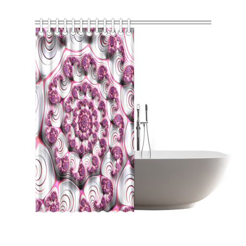Pink Candy Divinity Fudge Fractal Art Shower Curtain 69"x70"