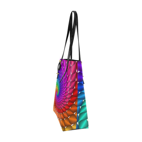 Psychedelic Rainbow Spiral Euramerican Tote Bag/Small (Model 1655)