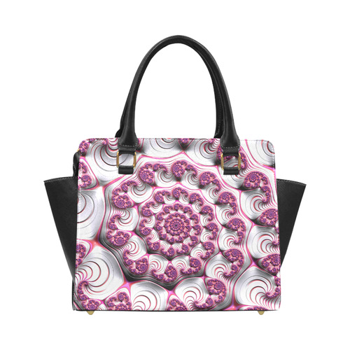 Pink Candy Divinity Fudge Fractal Art Classic Shoulder Handbag (Model 1653)