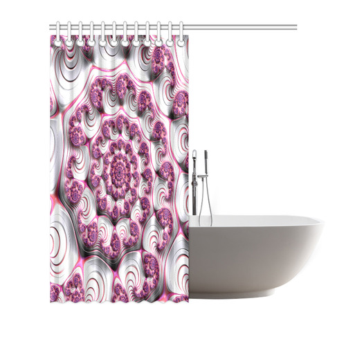 Pink Candy Divinity Fudge Fractal Art Shower Curtain 72"x72"
