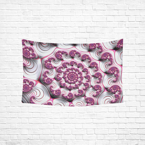 Pink Candy Divinity Fudge Fractal Art Cotton Linen Wall Tapestry 60"x 40"