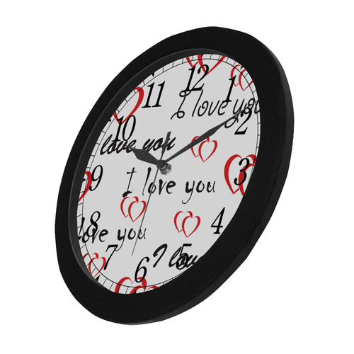 Cute Hearts Circular Plastic Wall clock