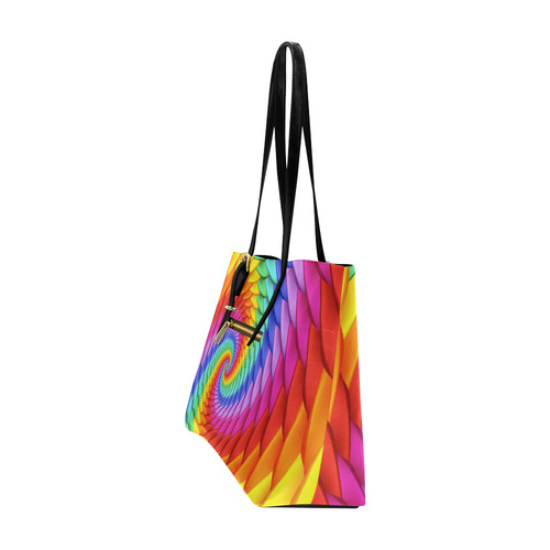 Psychedelic Rainbow Spiral Euramerican Tote Bag/Large (Model 1656)