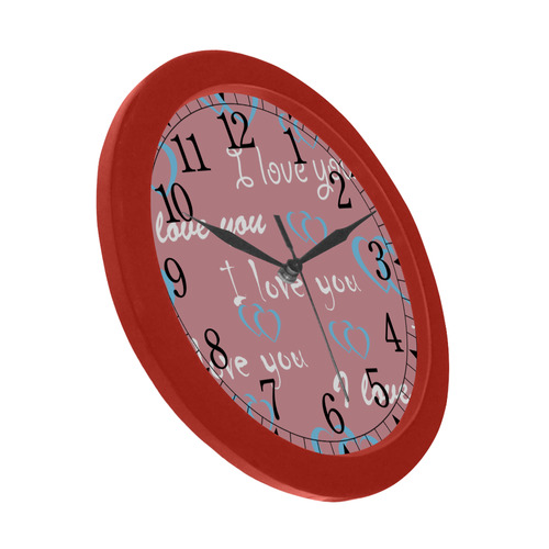 Cute Hearts Circular Plastic Wall clock