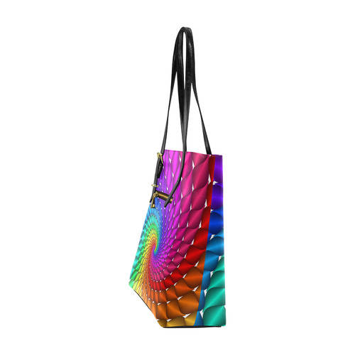 Psychedelic Rainbow Spiral Euramerican Tote Bag/Small (Model 1655)