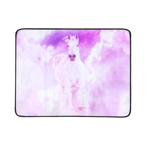 Romantic Pink Horse In The Sky Beach Mat 78"x 60"