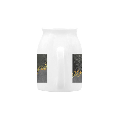 Vintage design in grey and gold Milk Cup (Small) 300ml