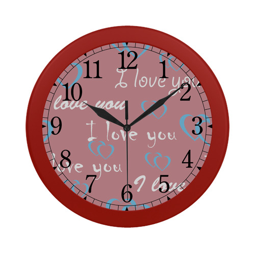 Cute Hearts Circular Plastic Wall clock
