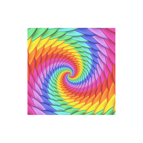 Psychedelic Rainbow Spiral Canvas Tote Bag (Model 1657)