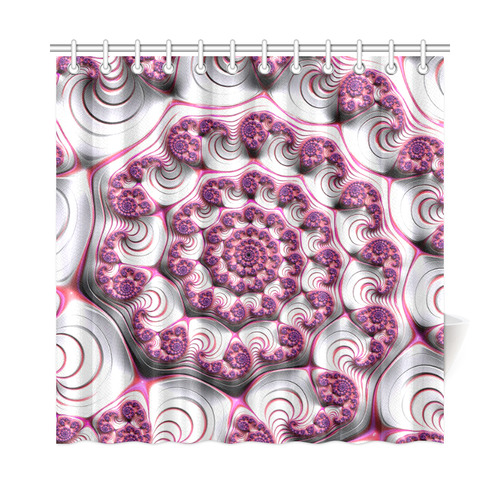 Pink Candy Divinity Fudge Fractal Art Shower Curtain 72"x72"