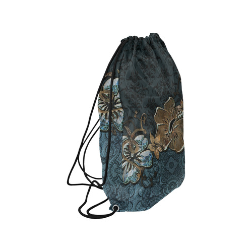 Beautidul vintage design in blue colors Medium Drawstring Bag Model 1604 (Twin Sides) 13.8"(W) * 18.1"(H)